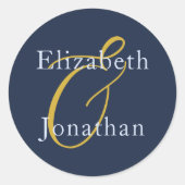 Sticker Rond Mariage bleu opulent (Devant)