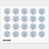 Sticker Rond Mariage bleu rustique Dusty Favor (Feuille)