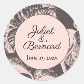Sticker Rond Mariage Blush et Taupe (Devant)