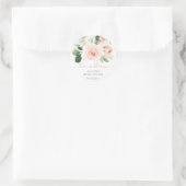 Sticker Rond Mariage Blush Rose Doré Floral (Sac)