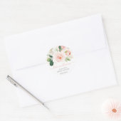 Sticker Rond Mariage Blush Rose Gold Floral (Enveloppe)