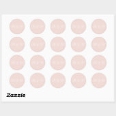 Sticker Rond Mariage blush rose script monogramme élégant perso (Feuille)
