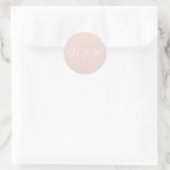 Sticker Rond Mariage blush rose script monogramme élégant perso (Sac)