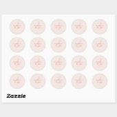 Sticker Rond Mariage Blush simple moderne (Feuille)