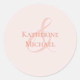Sticker Rond Mariage Blush simple moderne