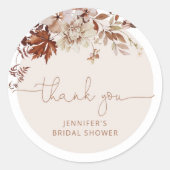 Sticker Rond Mariage bohème automne feuilles shower (Devant)