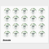 Sticker Rond Mariage bohème élégant moderne eucalyptus verdure (Feuille)