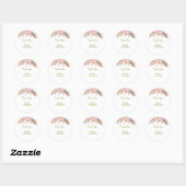 Sticker Rond Mariage bohème Favor Classic Round S (Feuille)
