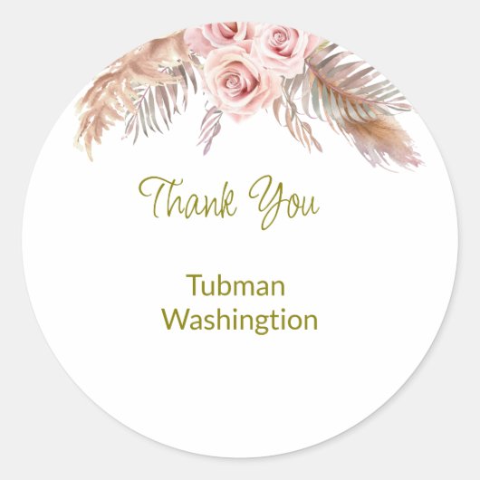 Sticker Rond Mariage bohème Favor Classic Round S (Devant)