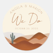 Sticker Rond Mariage Bohème Moderne Désert Terracotta (Devant)
