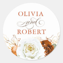 Mariage Bohème Moderne Fleurs Terracotta et Blanc