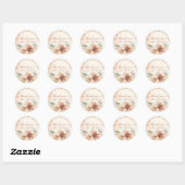 Sticker Rond Mariage Boho en laiton rose Rose (Feuille)