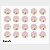 Sticker Rond Mariage Boho en laiton rose Rose (Feuille)