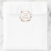 Sticker Rond Mariage Boho en terre cuite et orchidée blanche (Sac)
