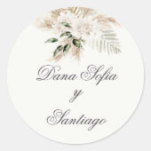 Sticker Rond Mariage Boho espagnol (Devant)
