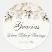 Sticker Rond Mariage Boho espagnol (Devant)