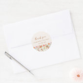 Sticker Rond Mariage Boho Fleur sauvage aquarelle (Enveloppe)