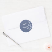 Sticker Rond Mariage botanique bleu (Enveloppe)