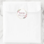 Sticker Rond Mariage Botanique Bourgogne Favoriser Classic Roun (Sac)