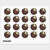 Sticker Rond Mariage botanique Brown d'automne (Feuille)