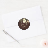 Sticker Rond Mariage botanique Brown d'automne (Enveloppe)