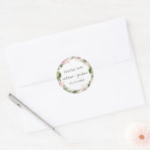 Sticker Rond Mariage botanique Dusty Mauve Favoriser (Enveloppe)