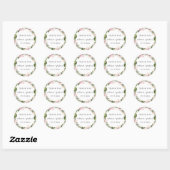 Sticker Rond Mariage botanique Dusty Mauve Favoriser (Feuille)