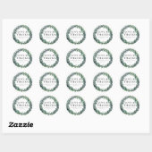 Sticker Rond Mariage botanique Eucalyptus Faveur (Feuille)