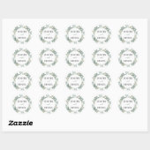 Sticker Rond Mariage botanique Eucalyptus Greenery (Feuille)