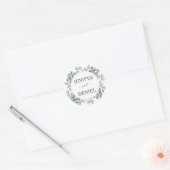 Sticker Rond Mariage botanique Eucalyptus Greenery (Enveloppe)