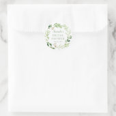 Sticker Rond Mariage Botanique Feuille Verte (Sac)