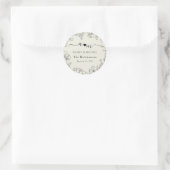 Sticker Rond Mariage botanique moderne monogramme (Sac)