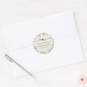 Sticker Rond Mariage botanique moderne monogramme (Enveloppe)