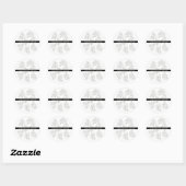 Sticker Rond Mariage botanique noir de Monstera (Feuille)