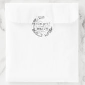 Sticker Rond Mariage botanique noir et blanc (Sac)