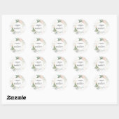 Sticker Rond Mariage Botanique Rustique Chic Green Gold Botanic (Feuille)