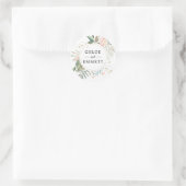 Sticker Rond Mariage Botanique Rustique Chic Green Gold Botanic (Sac)