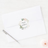 Sticker Rond Mariage Botanique Rustique Chic Green Gold Botanic (Enveloppe)