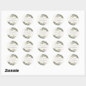 Sticker Rond Mariage Botanique Rustique Eucalyptus (Feuille)