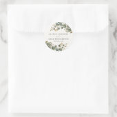 Sticker Rond Mariage Botanique Rustique Eucalyptus (Sac)