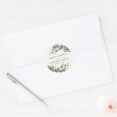 Sticker Rond Mariage Botanique Rustique Eucalyptus (Enveloppe)