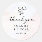 Sticker Rond Mariage botanique rustique simple (Devant)