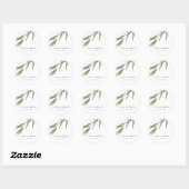 Sticker Rond Mariage botanique simple d'Eucalyptus (Feuille)
