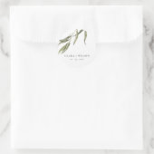 Sticker Rond Mariage botanique simple d'Eucalyptus (Sac)