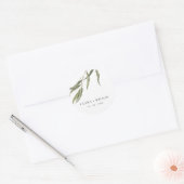 Sticker Rond Mariage botanique simple d'Eucalyptus (Enveloppe)