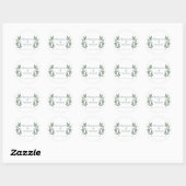 Sticker Rond Mariage botanique simple Eucalyptus Leaf (Feuille)