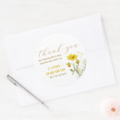 Sticker Rond Mariage Bouquet Fleur sauvage jaune Fleurs de prai (Enveloppe)