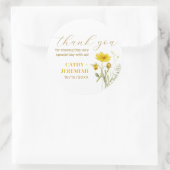 Sticker Rond Mariage Bouquet Fleur sauvage jaune Fleurs de prai (Sac)