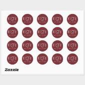 Sticker Rond Mariage Bourgogne (Feuille)
