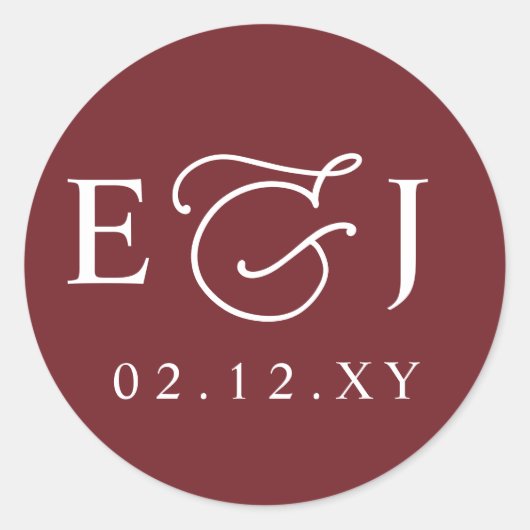 Sticker Rond Mariage Bourgogne (Devant)